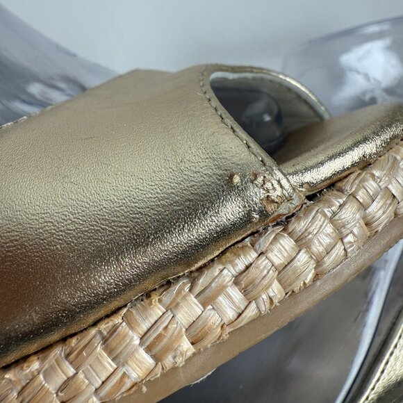 Lilly Pulitzer Wedge Kristin Slingback Gold Size 7.5 - Picture 6 of 11